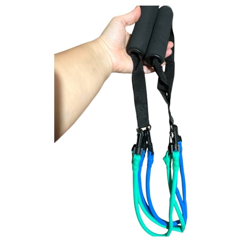 Urban Rebounding Resistance Exercise Bands W Handles & Carabiner Clips Workouts